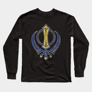 Lapis Lazuli Khanda symbol Long Sleeve T-Shirt